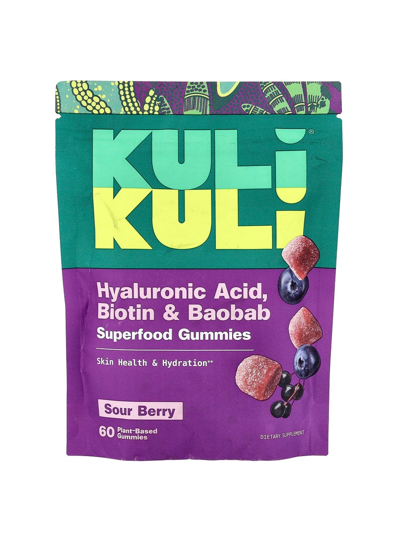 Superfood Gummies, Sour Berry, 60 Plant-Based Gummies